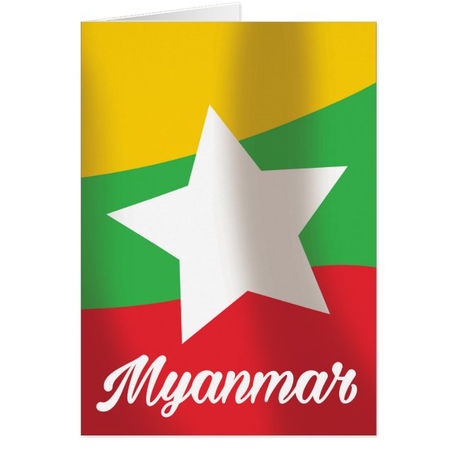 Myanmars Flagga-reseaffisch Hälsningskort (Framsidan)