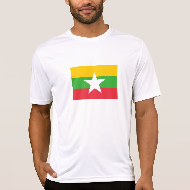 Myanmars flagga t shirt (Framsida)
