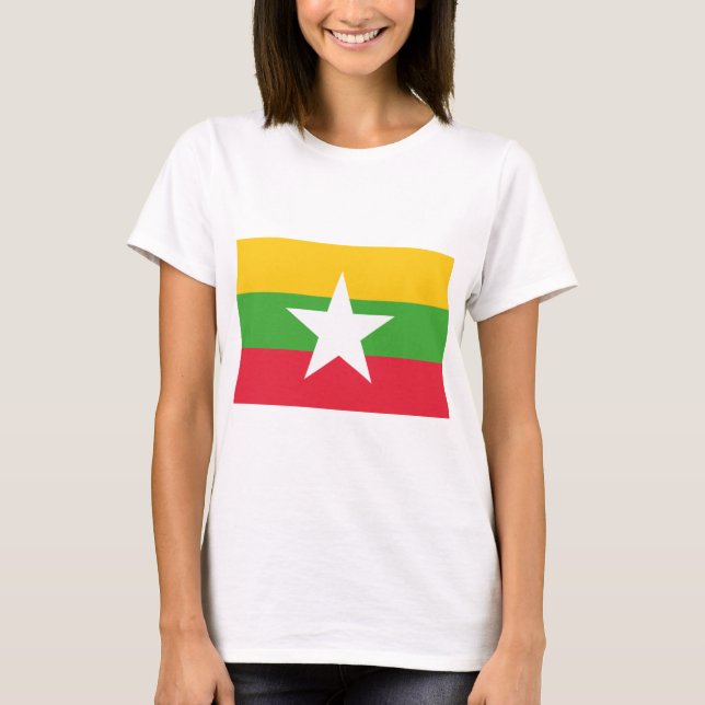 Myanmars flagga t shirt (Framsida)