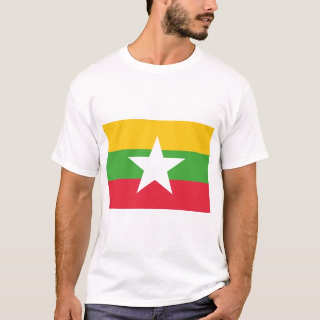 Myanmars flagga t shirt (Framsida)