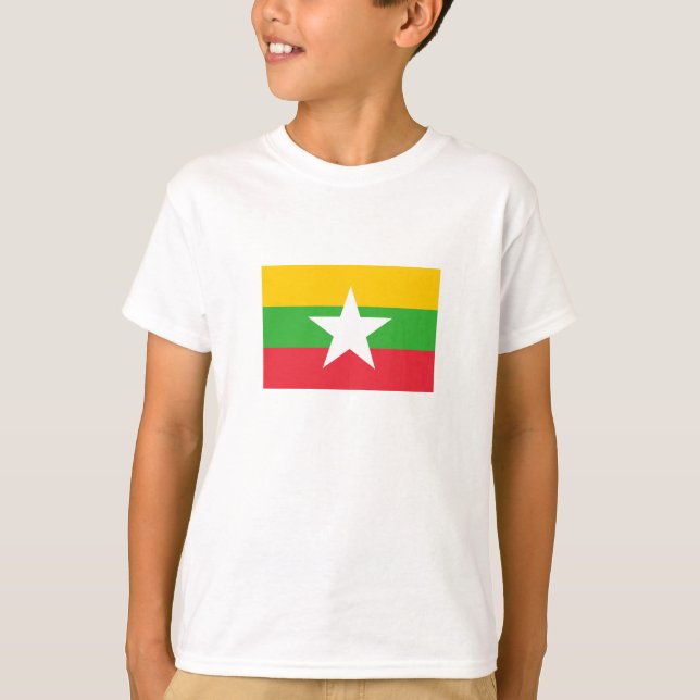Myanmars flagga t shirt (Framsida)