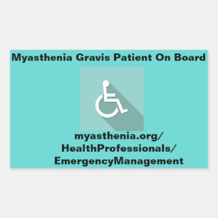 Myastenia Gravis patient ombord * Fönstermärke Rektangulärt Klistermärke