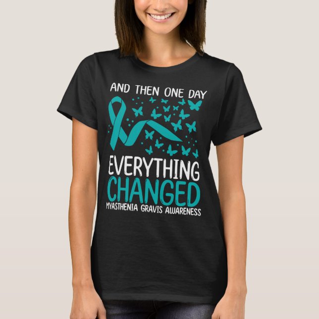 Myasthenia Garvis Awareness Ribbon Garvis Month T Shirt (Framsida)