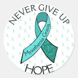 Myasthenia Gravis Aldrig Ge Up Hope Sticker Runt Klistermärke