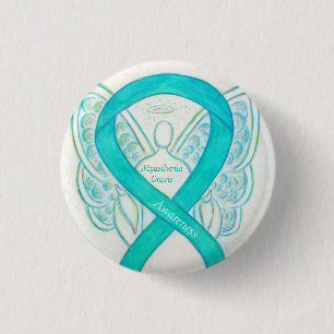 Myasthenia Gravis Awareness Angel Ribbon Art Pin Knapp