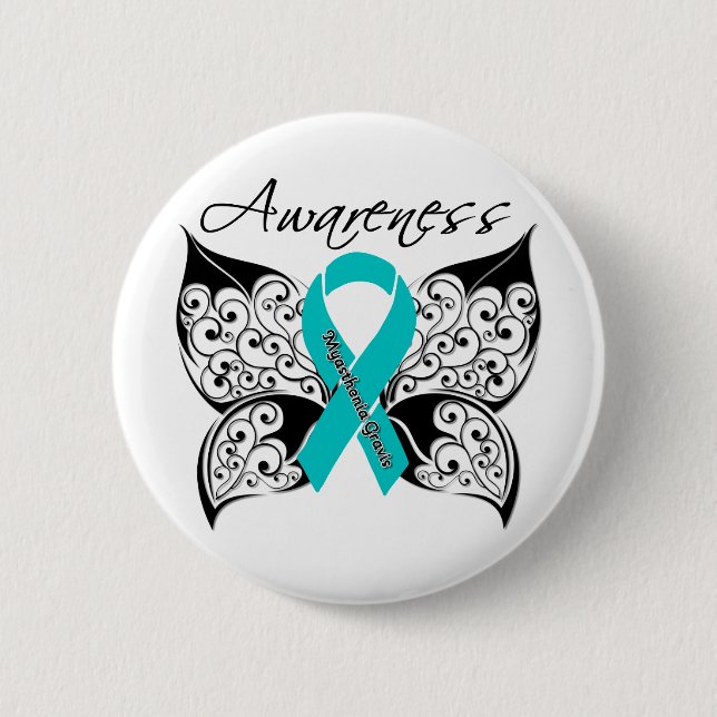 Myasthenia Gravis Awareness Butterfly Knapp (Framsida)