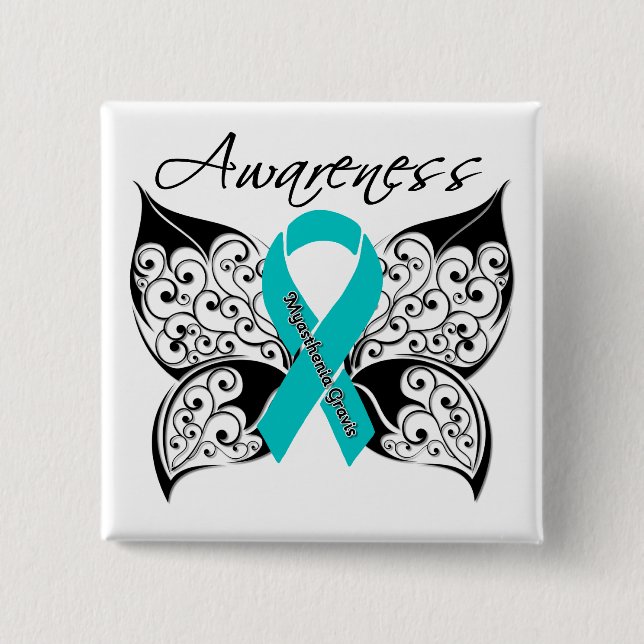 Myasthenia Gravis Awareness Butterfly Knapp (Framsida)