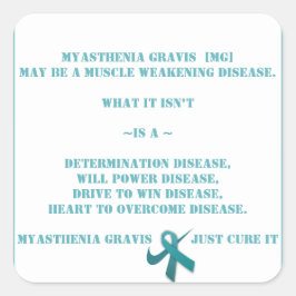 Myasthenia Gravis Awareness Fyrkantigt Klistermärke