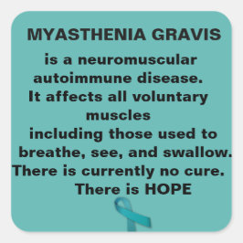 Myasthenia Gravis Awareness Fyrkantigt Klistermärke