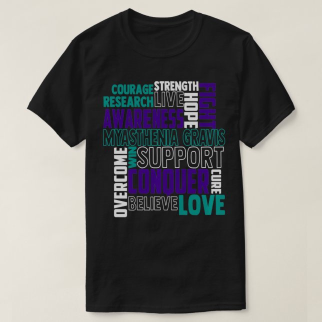 Myasthenia Gravis Awareness neuromuskulturell bind T Shirt (Design framsida)