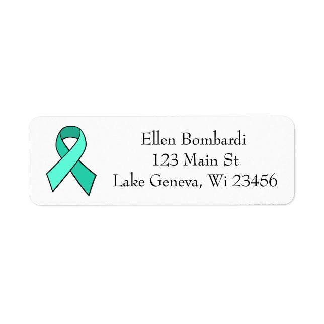 Myasthenia Gravis Awareness Ribbon Adress Returadress Etikett (Framsidan)