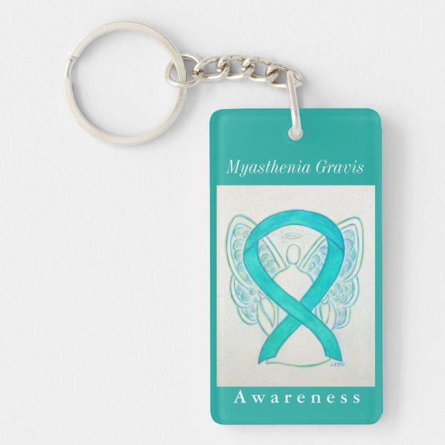 Myasthenia Gravis Awareness Ribbon Angel Keychain (Framsidan)