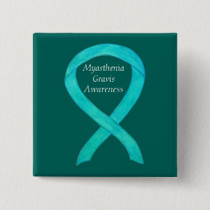Myasthenia Gravis Awareness Ribbon Art Anpassnings Knapp