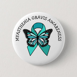 Myasthenia Gravis Awareness Ribbon Butterfly Knapp