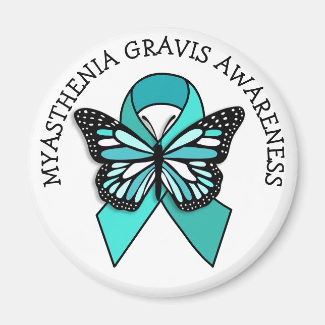 Myasthenia Gravis Awareness Ribbon Butterfly Magnet (Framsidan)