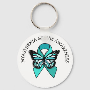 Myasthenia Gravis Awareness Ribbon Butterfly Nyckelring
