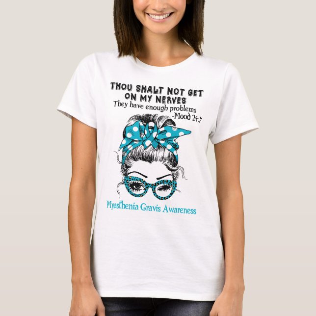 Myasthenia Gravis Awareness Ribbon Support Gifts T Shirt (Framsida)