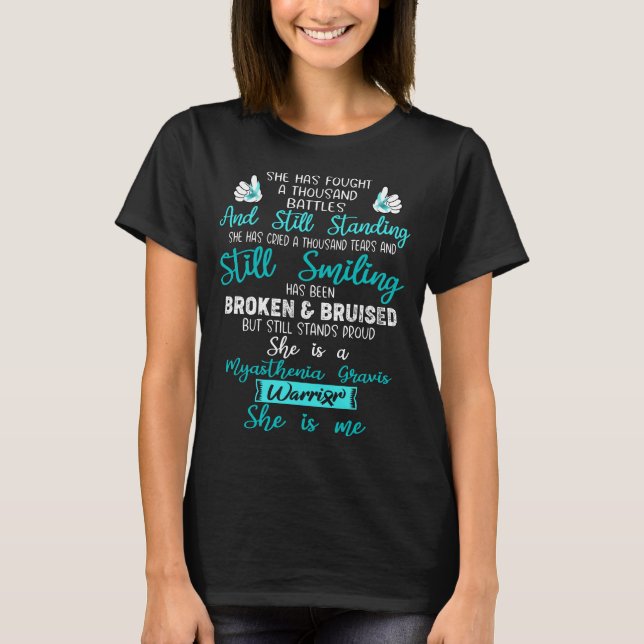 Myasthenia Gravis Awareness Ribbon Support Gifts T Shirt (Framsida)