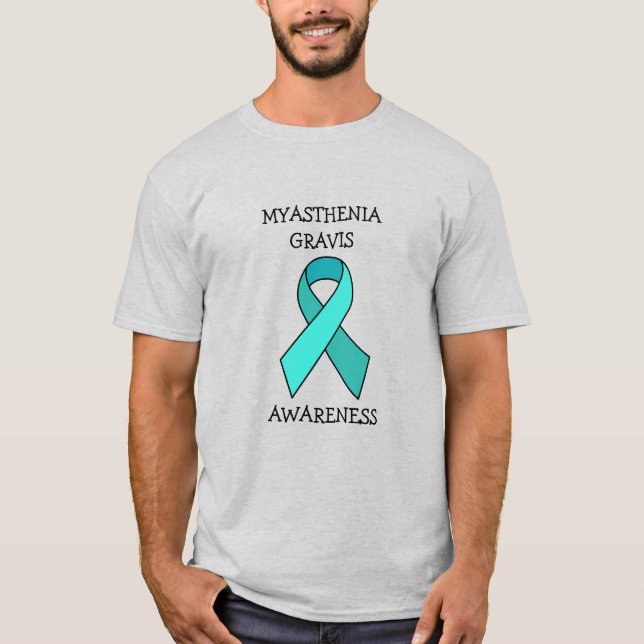 Myasthenia Gravis Awareness Ribbon T Shirt (Framsida)