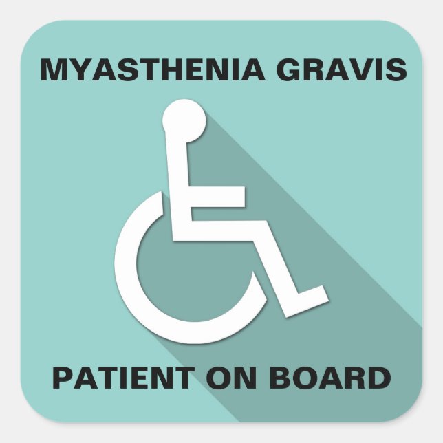 Myasthenia Gravis Awareness STICKER Fyrkantigt Klistermärke (Framsida)