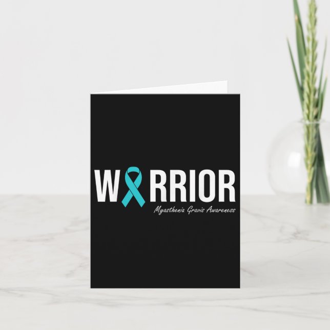 Myasthenia Gravis Awareness Teal Ribbon Kort (Framsida)