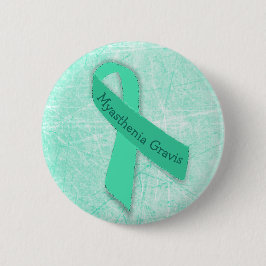 Myasthenia Gravis Button with Awareness Ribbon Knapp