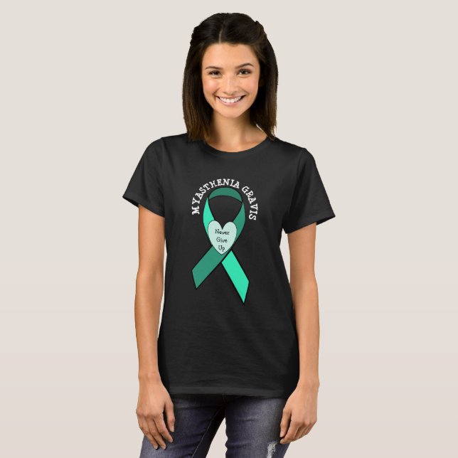 Myasthenia Gravis Heart Awareness Ribbon Shirt T Shirt (Hel framsida)
