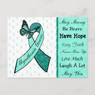 Myasthenia Gravis Hope Butterfly Ribbon vykort