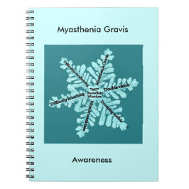 Myasthenia Gravis-medvetenhet Teal Logo Anteckning Anteckningsbok