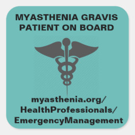 Myasthenia Gravis * Patient ombord * Sticker Fyrkantigt Klistermärke