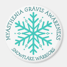 Myasthenia Gravis Snowflake Warrior Magnet