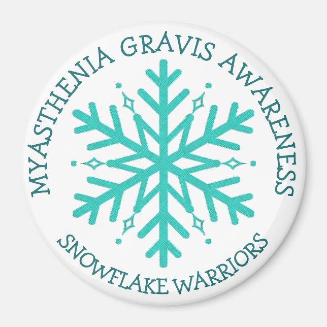 Myasthenia Gravis Snowflake Warrior Magnet (Framsidan)