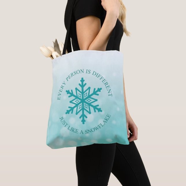 Myasthenia Gravis Snowflake Warrior Teal Ribbon Tygkasse (Närbild)