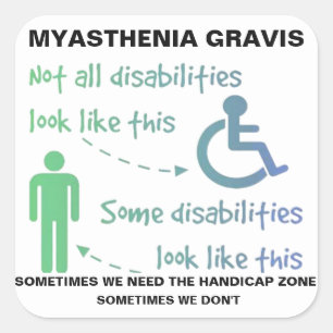 Myasthenia Gravis STICKER Fyrkantigt Klistermärke