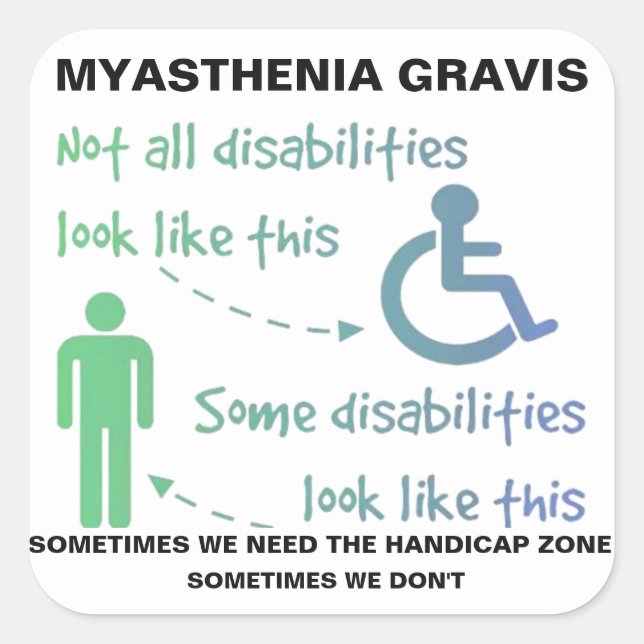 Myasthenia Gravis STICKER Fyrkantigt Klistermärke (Framsida)