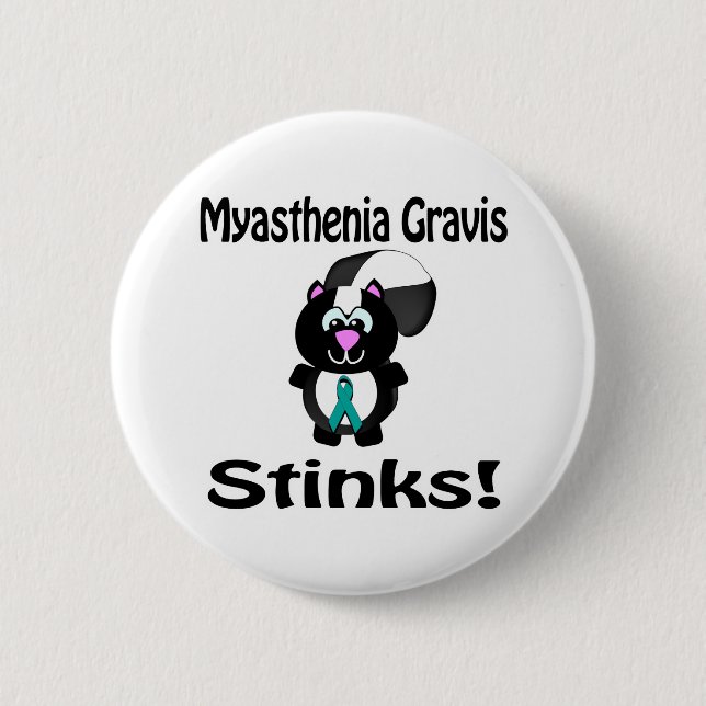 Myasthenia Gravis Stinks Skunk Awareness Design Knapp (Framsida)
