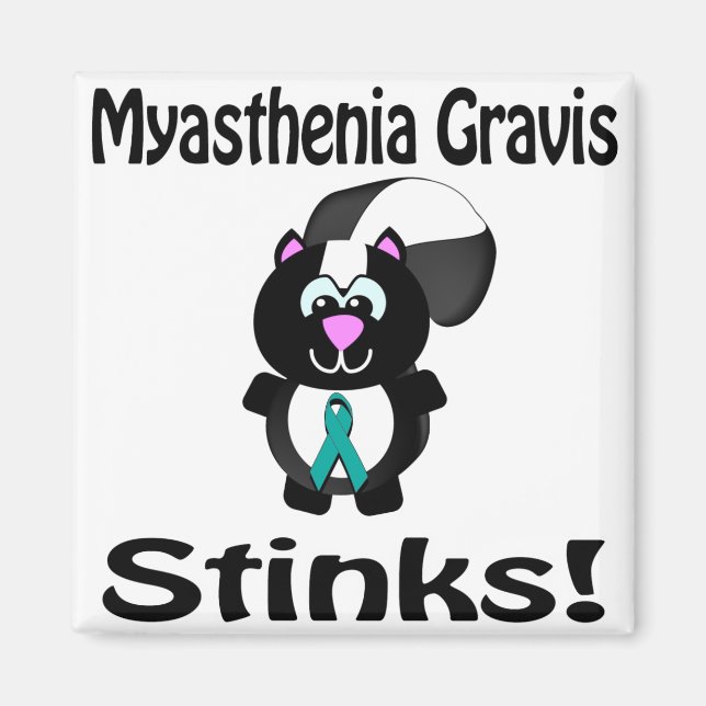 Myasthenia Gravis Stinks Skunk Awareness Design Magnet (Framsidan)