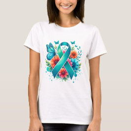 Myasthenia Gravis Teal Awareness Ribbon T Shirt