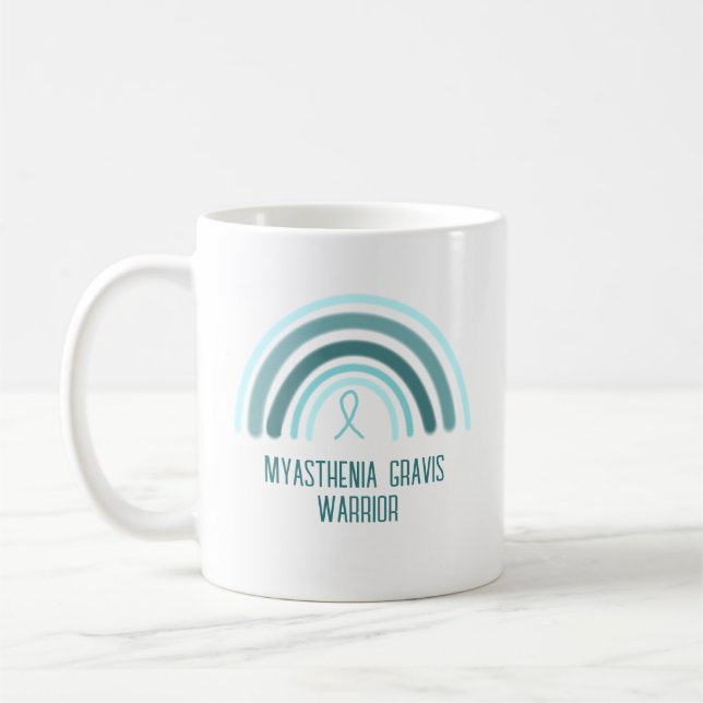 Myasthenia Gravis Warrior Rainbow och Ribbon Kaffemugg (Vänster)