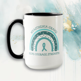 Myasthenia Gravis Warrior Rainbow och Ribbon Mugg