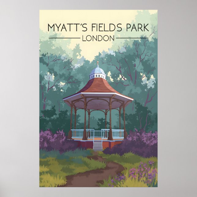 Myatts Fields Park London Resemålning Plakat Poster (Framsidan)