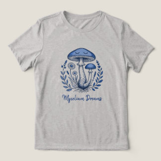 Mycelium Drömmar Sömnig Svamp Vintage Botanisk T Shirt