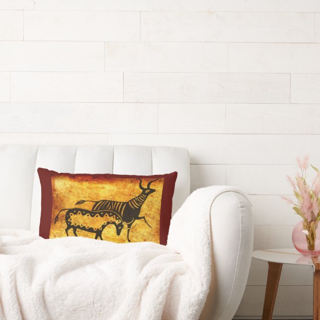 Mycenaean Greece Inspired Earth Tones Cattle Pillo Lumbarkudde (Soffa)