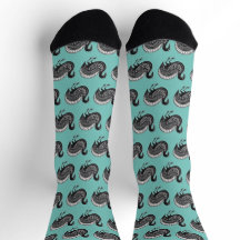 Mycenaean Grekiska inspired Blue Bird Socks