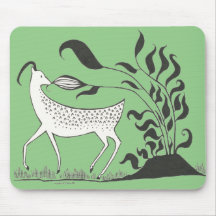 Mycenaean Grekiska Inspired Grönt Goat Mouse Pad