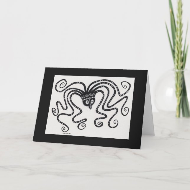 Mycenaean Grekiska inspired Octopus-mappat kort (Framsida)