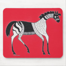 Mycenaean Grekiska inspired Red Horse Mouse Pad
