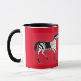 Mycenaean Grekiska Inspired Red Horse Mugg
