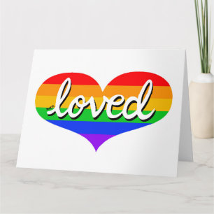 Mycket älskat - adopterat - Rainbow kärlek hjärta Kort