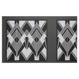 Mycket Art Deco Fabric Panels - Black/Grått Tyg